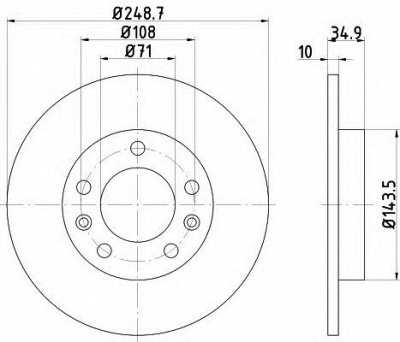 HELLA PAGID 8dd355120581 -  Тормозной диск